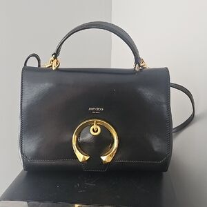 Jimmy Choo Black Crossbody Bag with Gold Accents